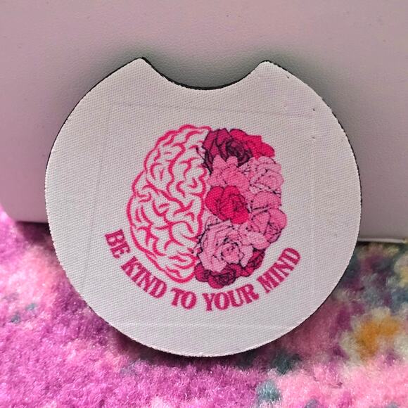 Sunflower Pink Circle Non Slip Handmade Kitchen Home Cup Car Accessories Coaster - Picture 1 of 3